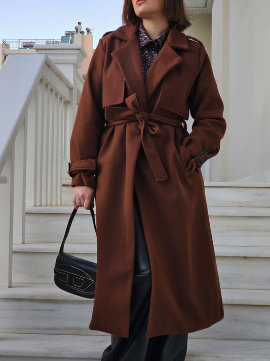 ΓΥΝΑΙΚΕΙΟ ΜΑΚΡΥ ΠΑΛΤΟ ΜΕ ΖΩΝΗ