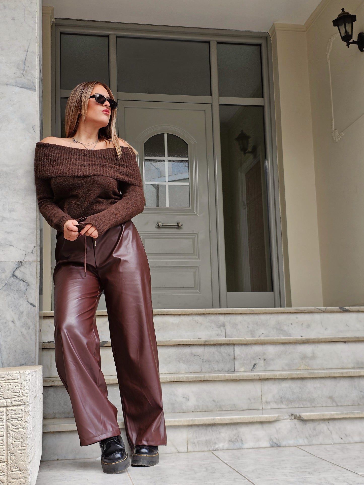 ΠΑΝΤΕΛΟΝΙ WIDE LEG ΔΕΡΜΑΤΙΝΗ