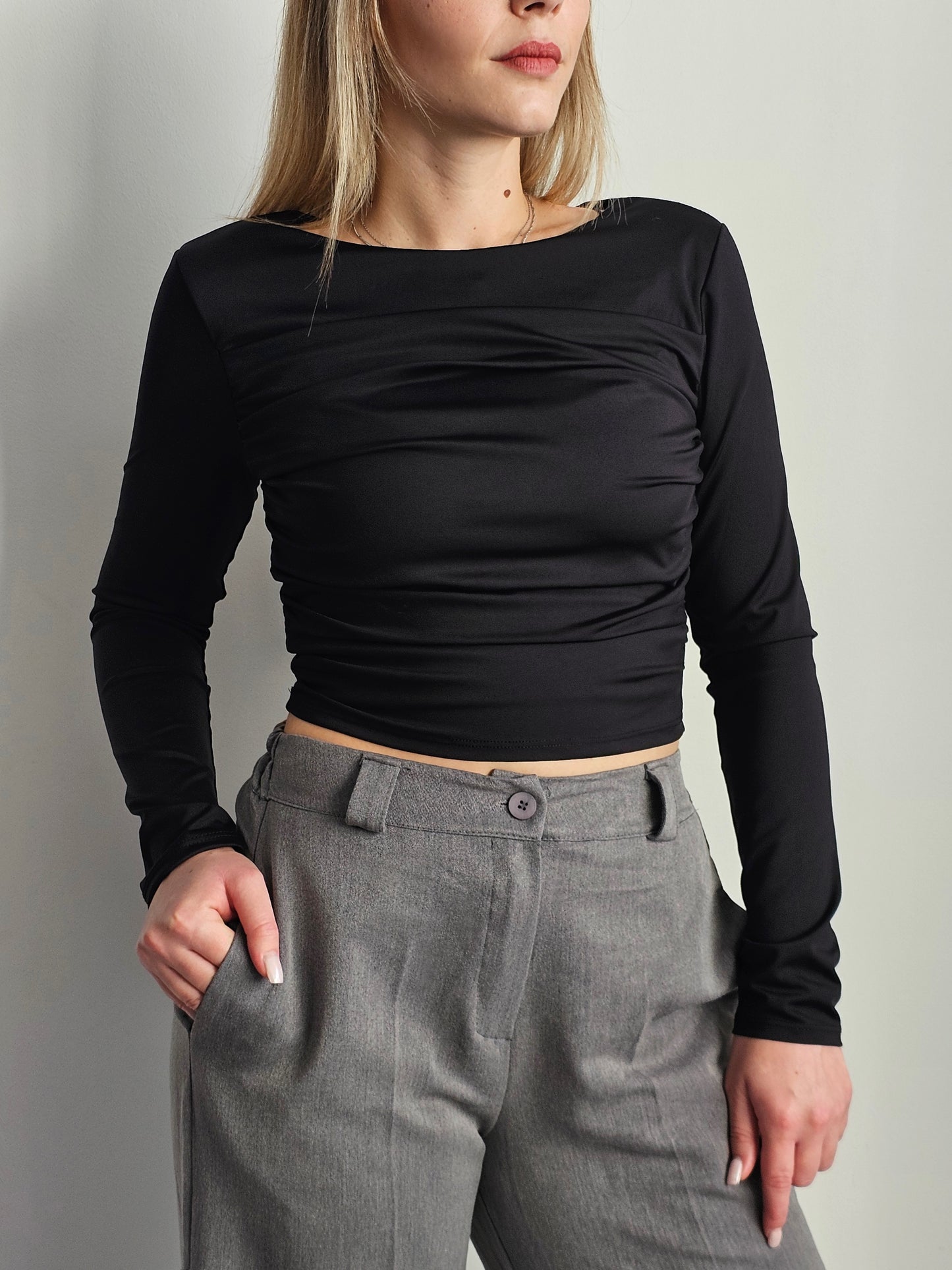 ΜΠΛΟΥΖΑΚΙ ΕΛΑΣΤΙΚΟ ΜΑΚΡΥΜΑΝΙΚΟ ΚΡΟΠ ΤΟΠ