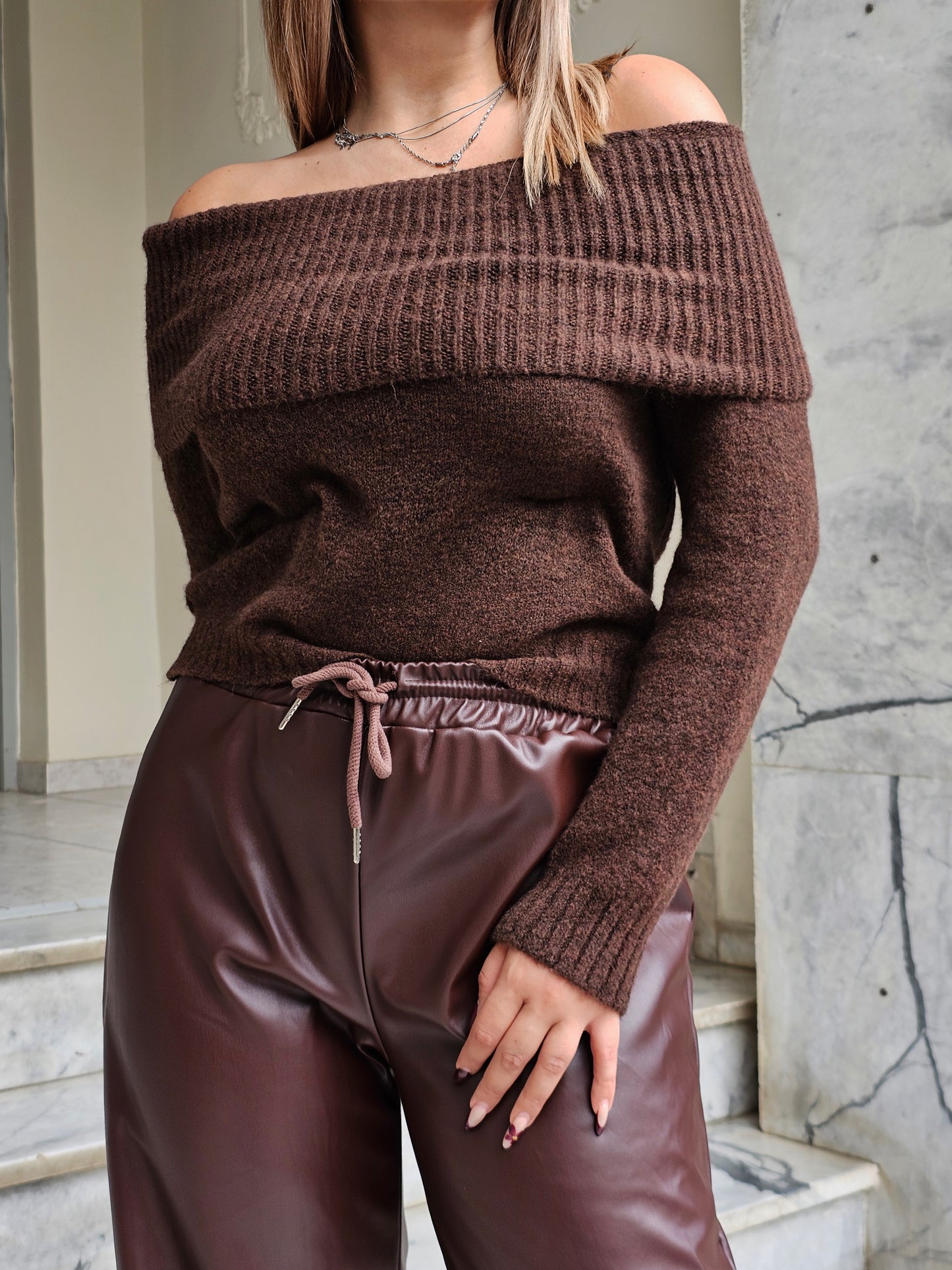 ΠΛΕΚΤΗ ΜΠΛΟΥΖΑ OFF-SHOULDER